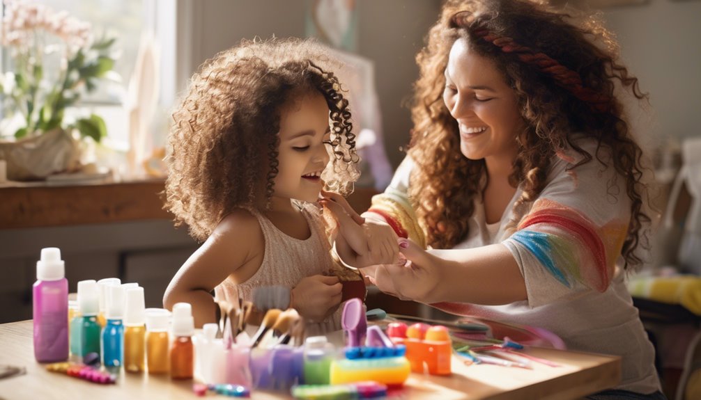 cuidando dos cachos das crianças